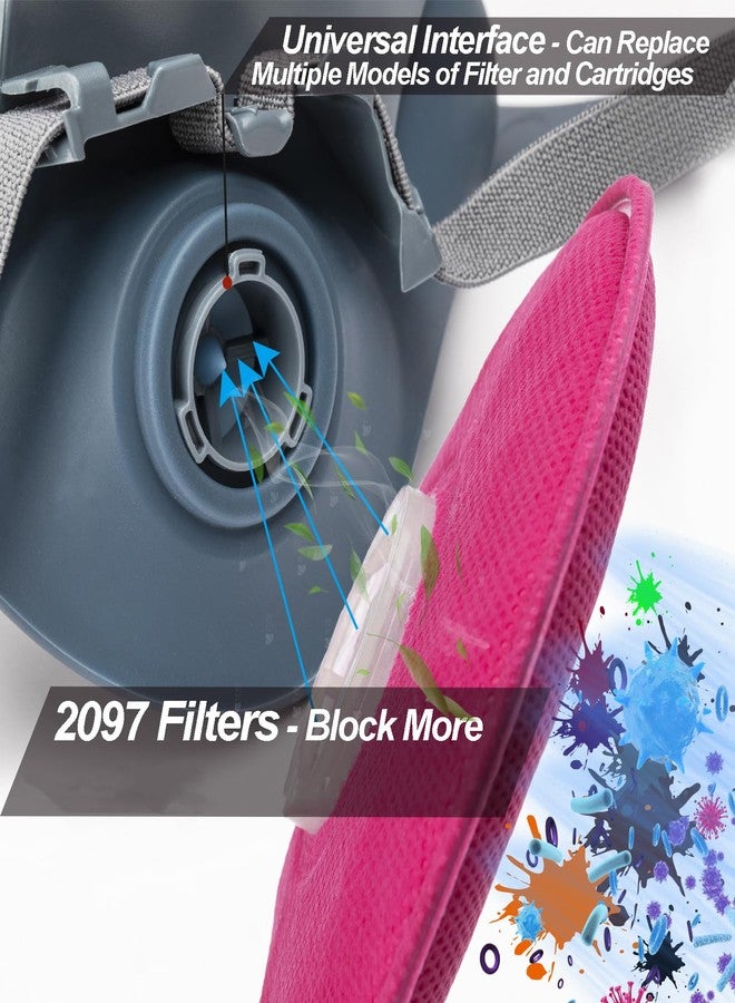 RANKSING 7502 Half Face Shield with 2 Packs P100 Filters for painting dust and formaldehyde sanding polishing spraying and other work Medium - Image 3